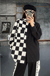 Camisas tipo blusa de manga larga a cuadros